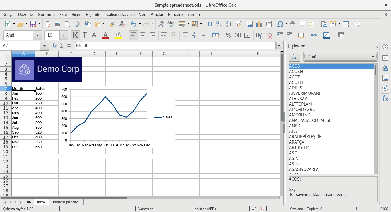 Какие типы диаграмм позволяет создавать libreoffice calc